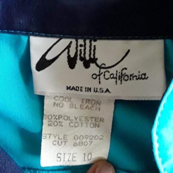 Vintage teal dress size 10 - Picture 4 of 4